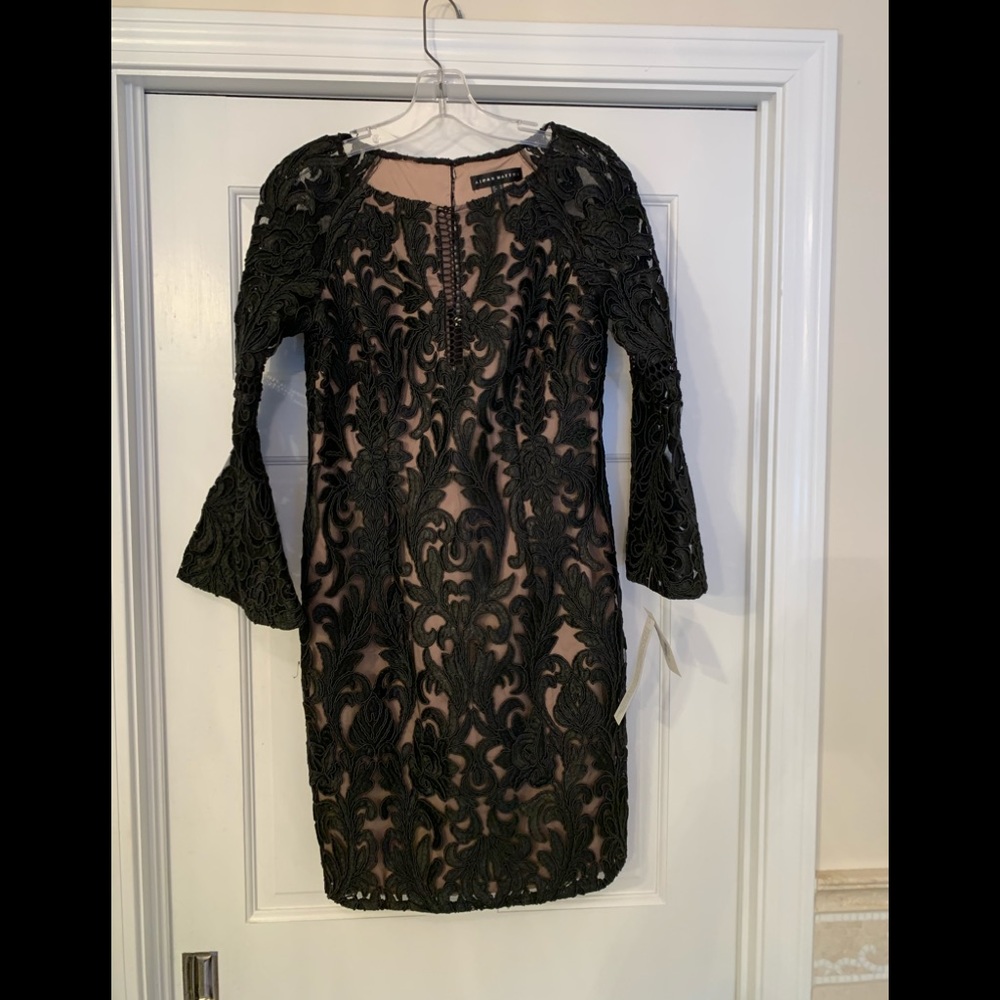 NWT Aidan Mattox dress. Black lace with lining